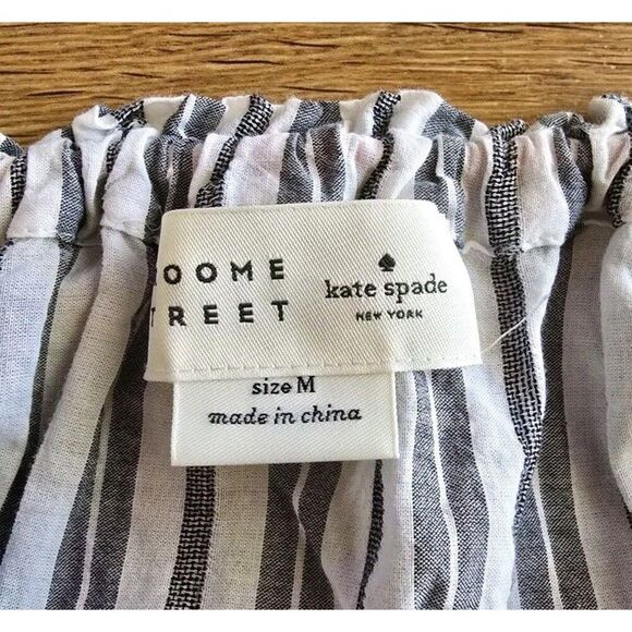 Kate Spade Broome Street Women's M Stripped BOHO Embroidered Oversized Tunic Top - Picture 3 of 9